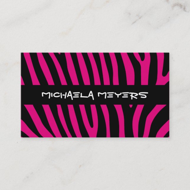 Zebra stripes pattern + your background & ideas business card (Front)