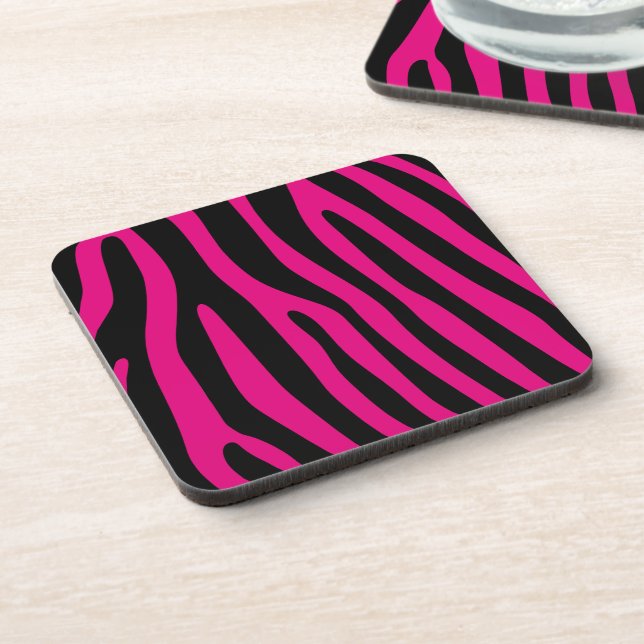 Zebra stripes pattern + your background & ideas coaster (Left Side)