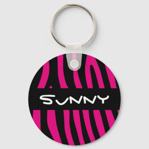 Zebra stripes pattern + your background & ideas key ring