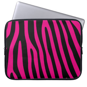 Zebra stripes pattern + your background & ideas laptop sleeve