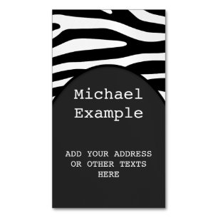 Zebra stripes pattern + your background & ideas Magnetic business card
