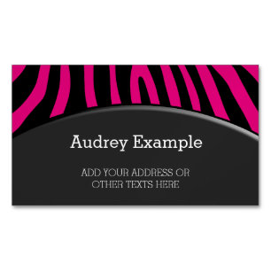 Zebra stripes pattern + your background & ideas Magnetic business card