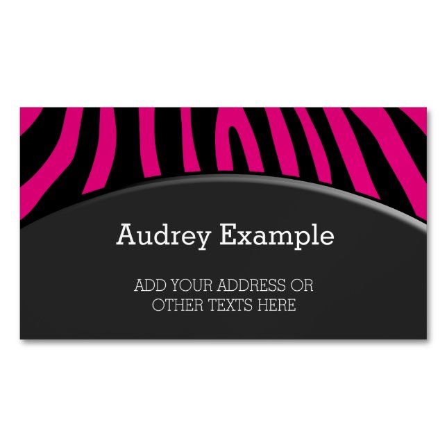 Zebra stripes pattern + your background & ideas 	Magnetic business card (Front)