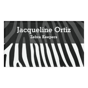 Zebra stripes pattern + your background & ideas name tag