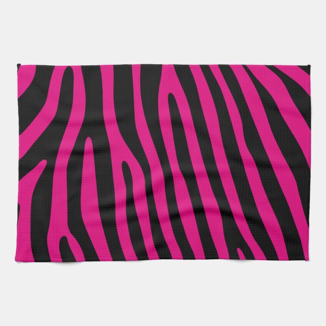 Zebra stripes pattern + your background & ideas tea towel (Horizontal)