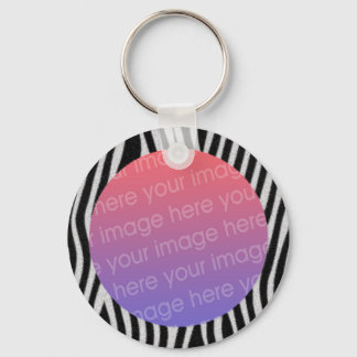 zebra stripes photo frame key ring