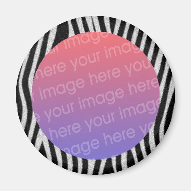zebra stripes photo frame magnet (Front)