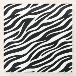 Zebra Stripes Seamless Pattern Animal Print-60492 Glass Coaster