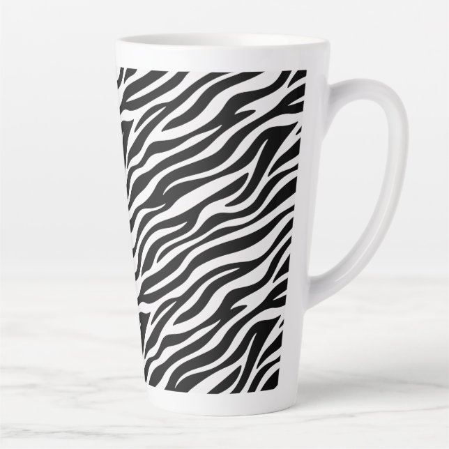 Zebra Stripes Seamless Pattern Animal Print-60492 Latte Mug (Right)