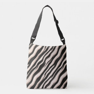Zebra stripes seamless texture + your ideas crossbody bag