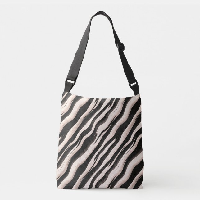 Zebra stripes seamless texture + your ideas crossbody bag (Front)