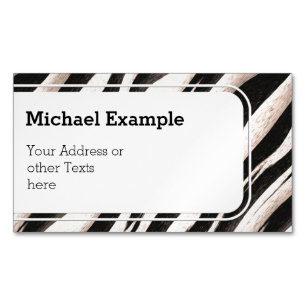Zebra stripes seamless texture + your ideas 	Magnetic business card