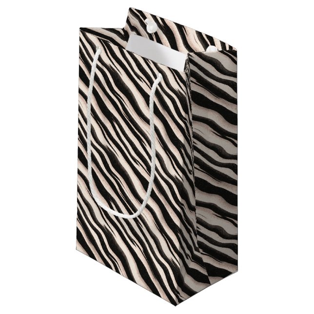 Zebra stripes seamless texture + your ideas small gift bag (Front Angled)
