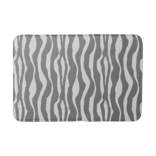 Zebra stripes - Shades of Grey / Grey Bath Mat