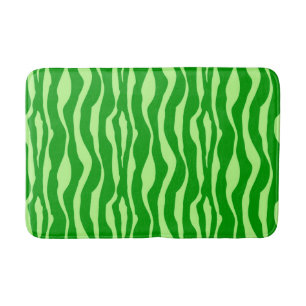 Zebra stripes - Shades of Lime Green Bath Mat