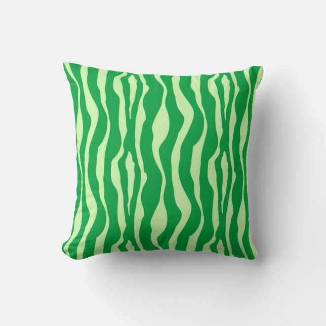 Zebra stripes - Shades of Lime Green Cushion (Front)