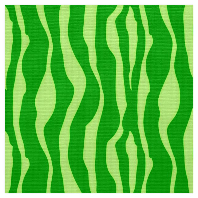 Zebra stripes - Shades of Lime Green Fabric (Swatch)