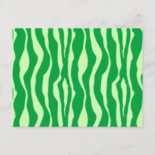 Zebra stripes - Shades of Lime Green Postcard