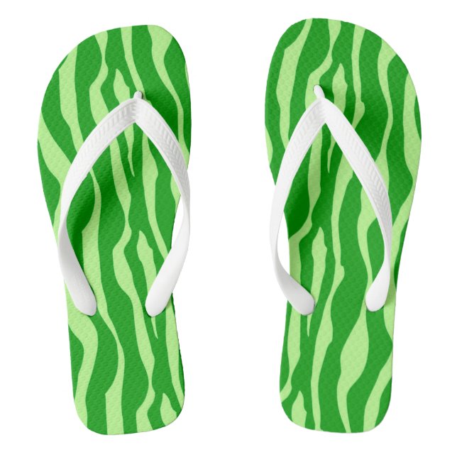 Zebra stripes - Shades of Lime Green Thongs (Footbed)
