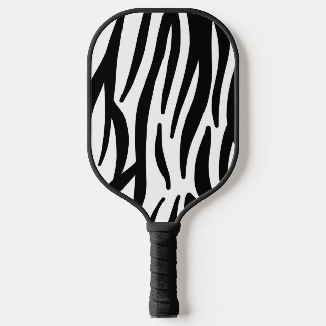 Zebra Stripes Striped Monogrammed Name Pickleball Paddle (Front)