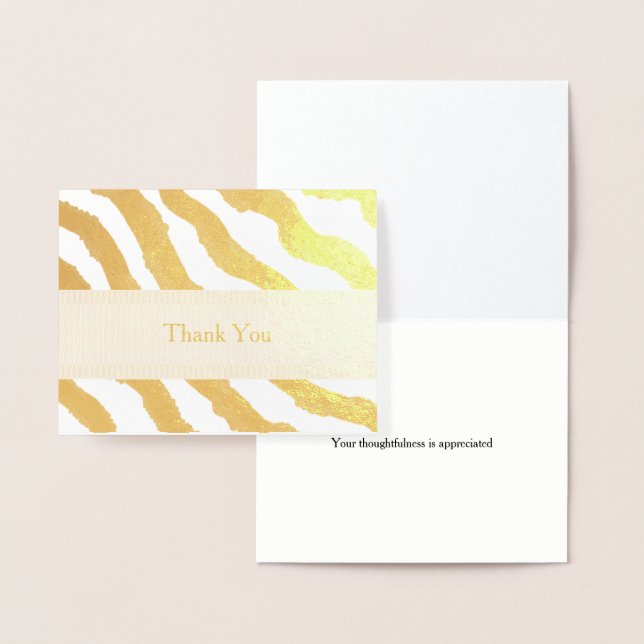 Zebra Stripes Thank You Foil Card (Display)