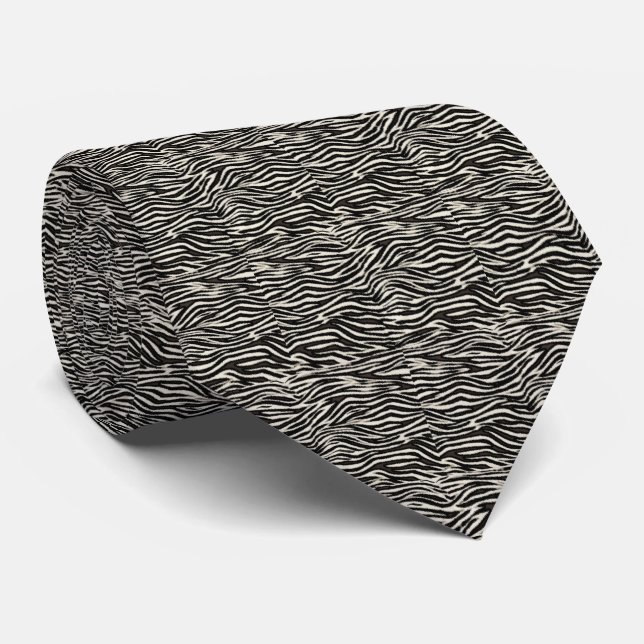 Zebra Stripes Tie (Rolled)
