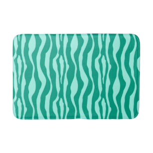 Zebra stripes - Turquoise and Aqua Bath Mat