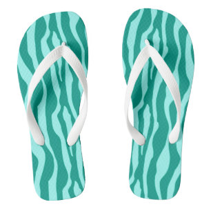 Zebra stripes - Turquoise and Aqua Thongs