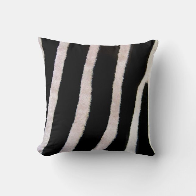 Zebra Stripes Wildlife Animal Print Throw Pillow (Front)