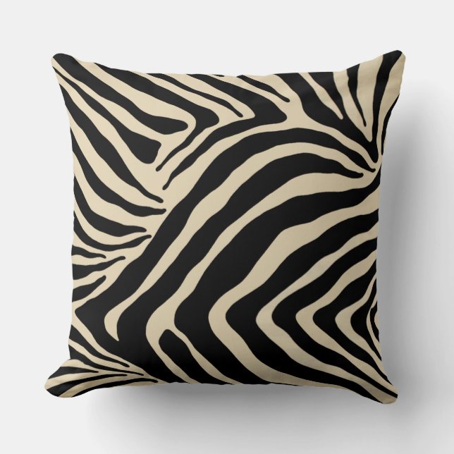 Zebra Stripes with Black Reverse Cushion (Front)