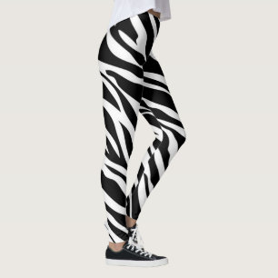Zebra Strips Pattern Print Leggings