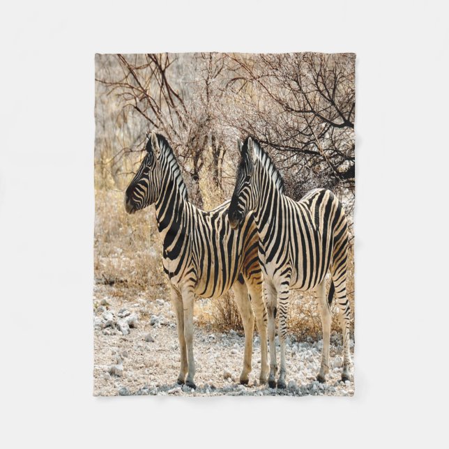 Zebra Stroll Fleece Blanket (Front)