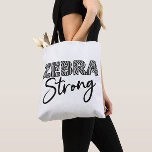 Zebra Strong Black and White Stripes Tote Bag