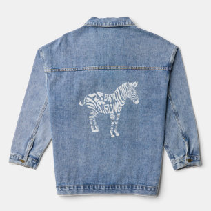 Zebra Strong Ehlers Danlos Syndrome Awareness  Denim Jacket