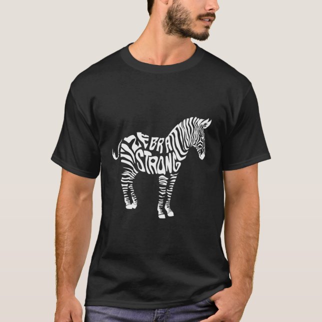 Zebra Strong Ehlers Danlos Syndrome Awareness T-Shirt (Front)
