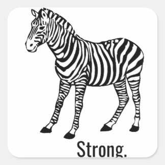 Zebra Strong Square Sticker