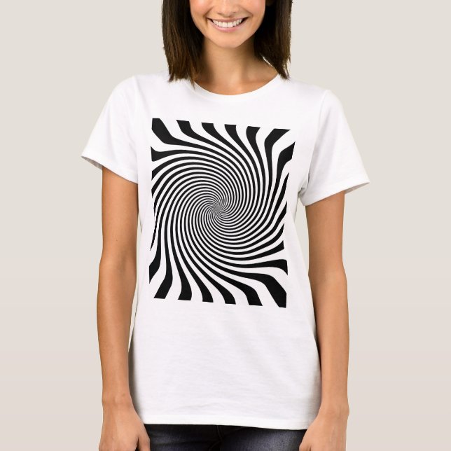 Zebra Style Black and White Infinite Swirl T-Shirt (Front)