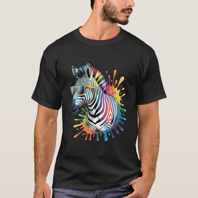 Zebra Sunglasses Artwork African Animal Lover Safa T-Shirt (Front)