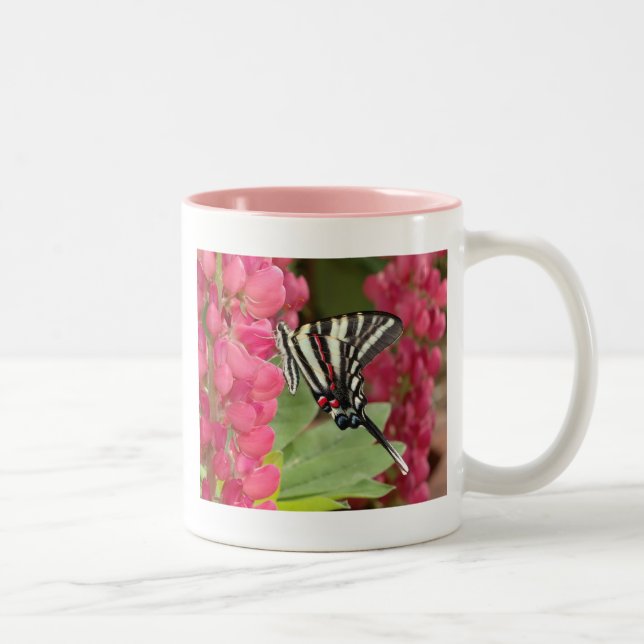 Zebra swallowtail Two-Tone coffee mug (Right)