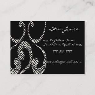 Zebra Swirls Business Card