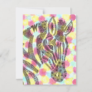 Zebra Tessellation Pattern  Postcard