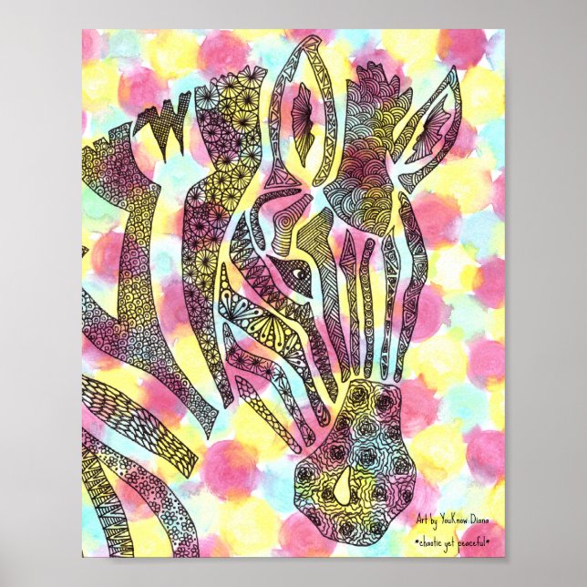 Zebra Tessellation Pattern Poster Paper (Front)