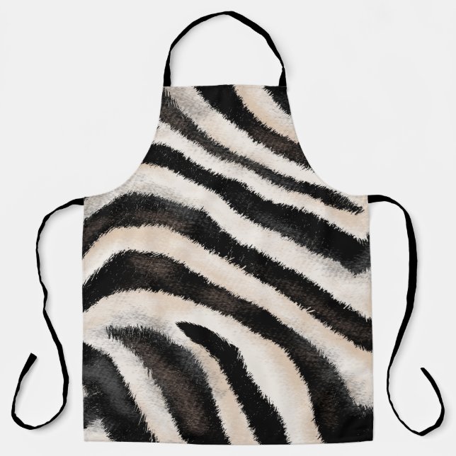 Zebra Texture: Hand Drawing, African. Apron (Front)