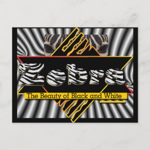ZEBRA ~ THE BEAUTY OF BLACK AND WHITE POSTCARD