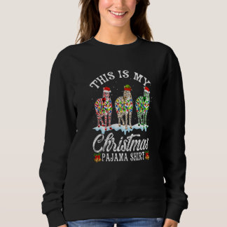 Zebra  This Is My Christmas Lights Pajama Xmas Sweatshirt