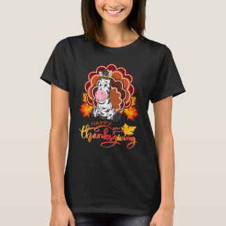Zebra Turkey Happy Thanksgiving T-Shirt