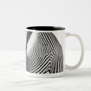 Zebra turning around Two-Tone coffee mug