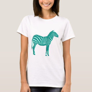 Zebra - Turquoise and Aqua T-Shirt