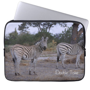 Zebra Twins Double Take Photo Laptop Sleeve