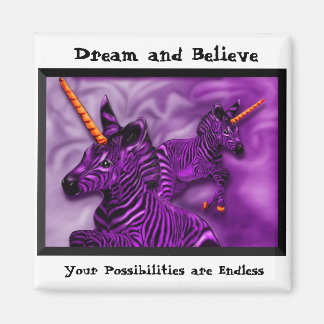 Zebra Unicorns with an inspirational note Magnet